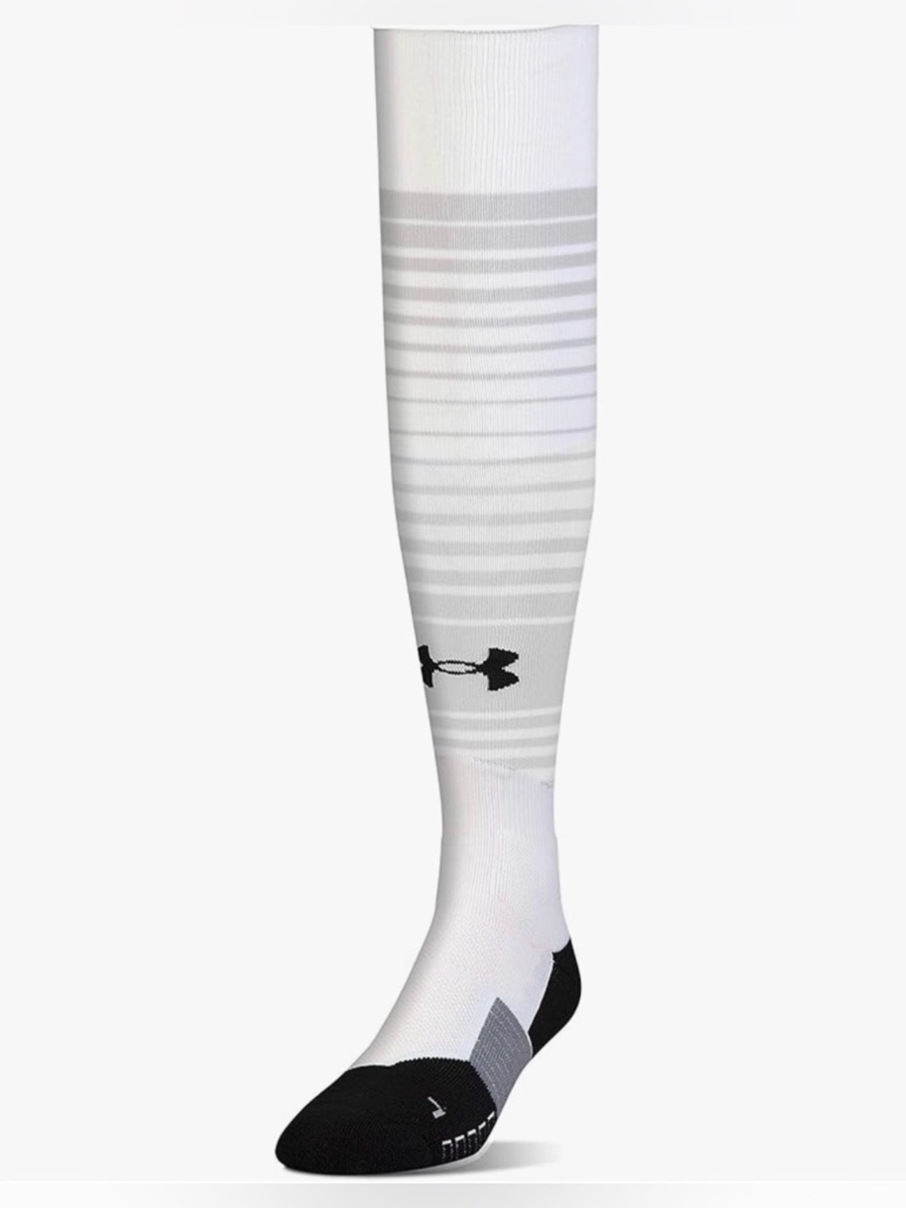 Under Armour White, Gray & Black Compression Knee-High Athletic Sock